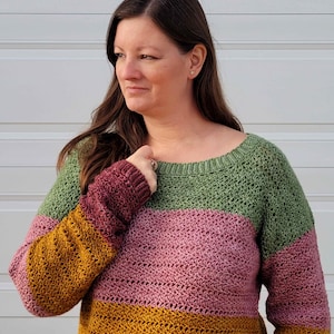 Crochet Sweater Pattern, Crochet Pattern Sweater, Crochet Pullover Pattern, PDF Instant Digital Download, Longevity Pullover, Free Pattern