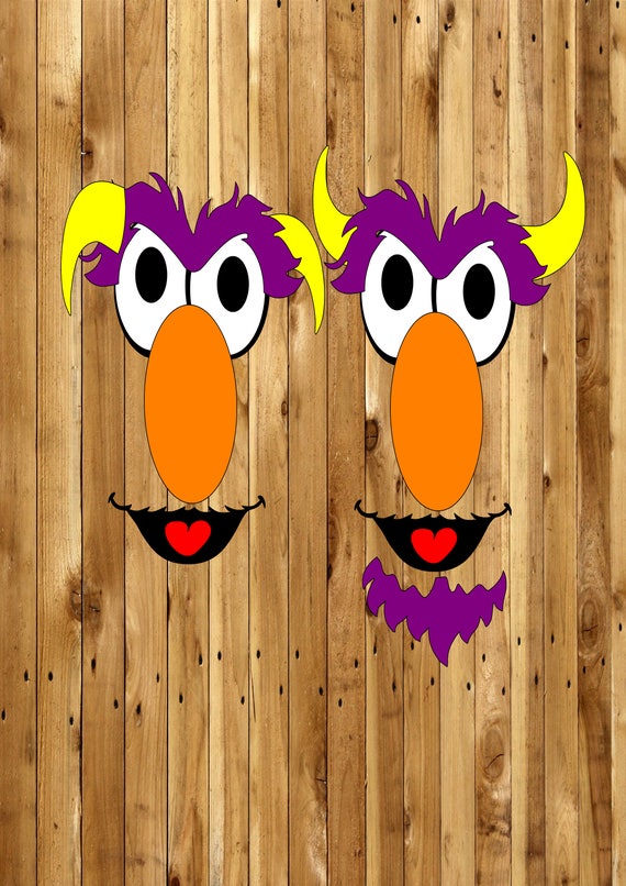 Two Headed Monster Sesame Street Svg file for htv design | Etsy