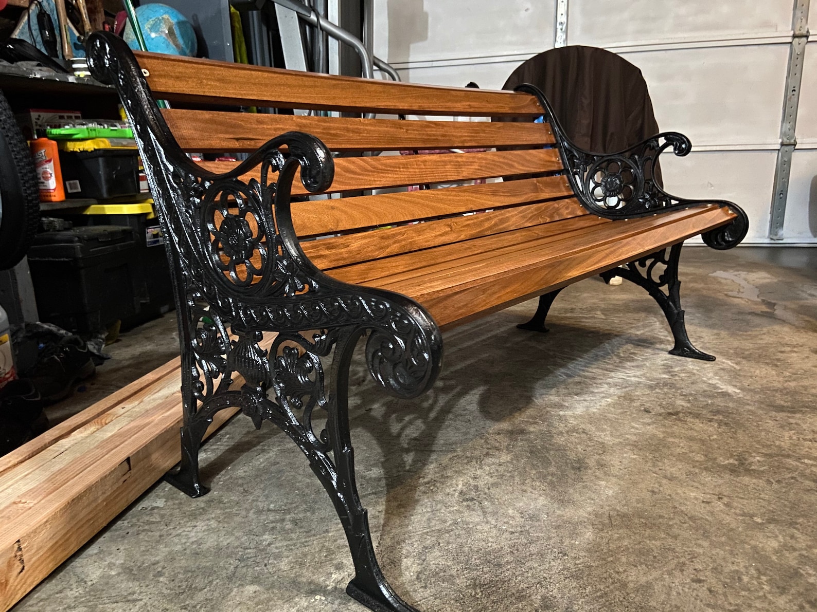 Vintage Cast Iron Edwardian Park Bench With IPE Wood Slats Etsy