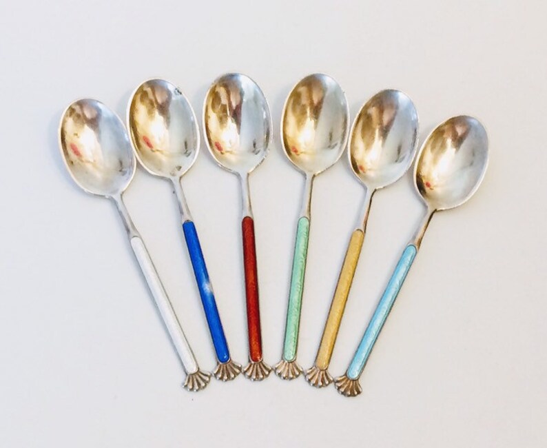 Vintage Aksel Holmes Norway sterling silver Dermitasse spoons