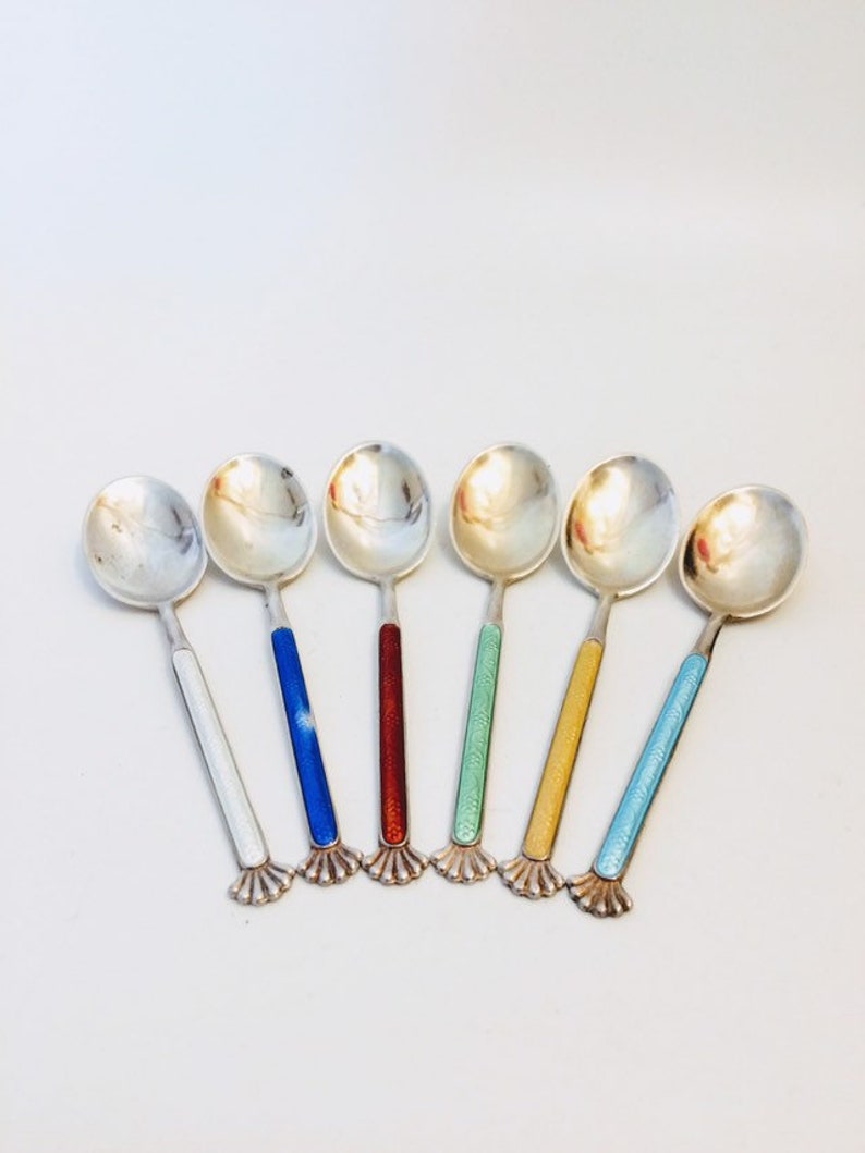 Vintage Aksel Holmes Norway sterling silver Dermitasse spoons