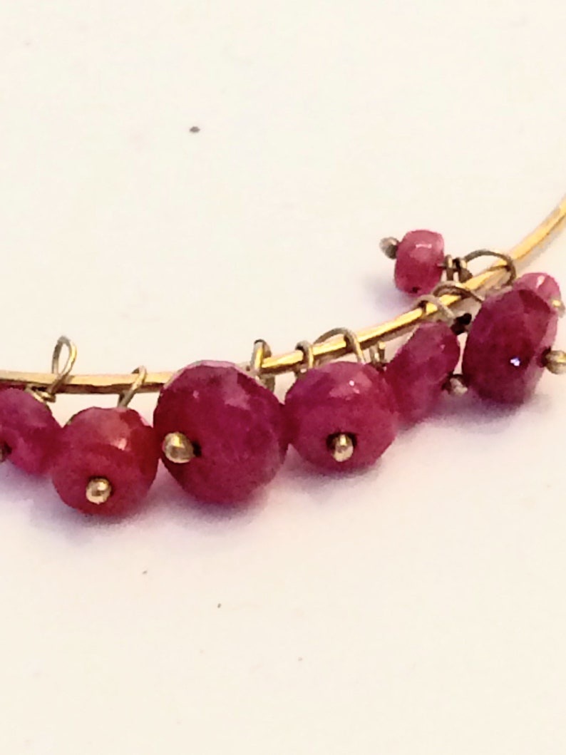 375 gold 9K gold earrings Laura Lee 9K gold hoop earrings with Rubies