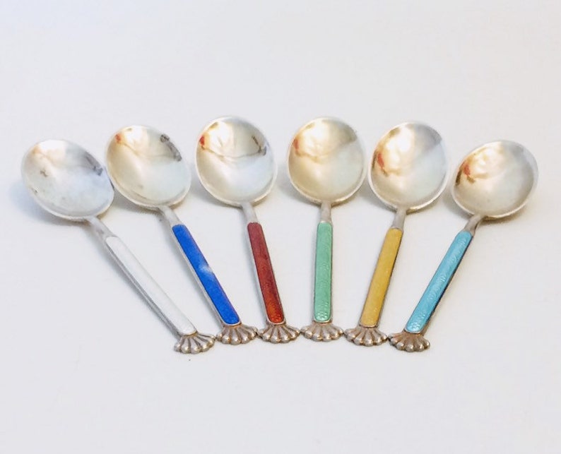 Vintage Aksel Holmes Norway sterling silver Dermitasse spoons