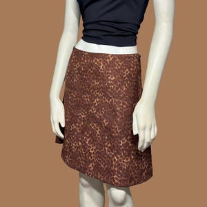Vintage Y2K Caché Brown Cheetah Print Mini Skirt - Size 6