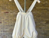 Vintage Yellow Jon Jon 2T | Heirloom Toddler Romper | Made in USA Baby Overalls | Spring Outfit | Unisex