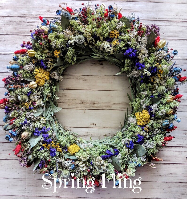 fragrant wreath dried flower wreath wall decor housewarming gift spring wreath mothers day gift colorful wreath lavender wreath