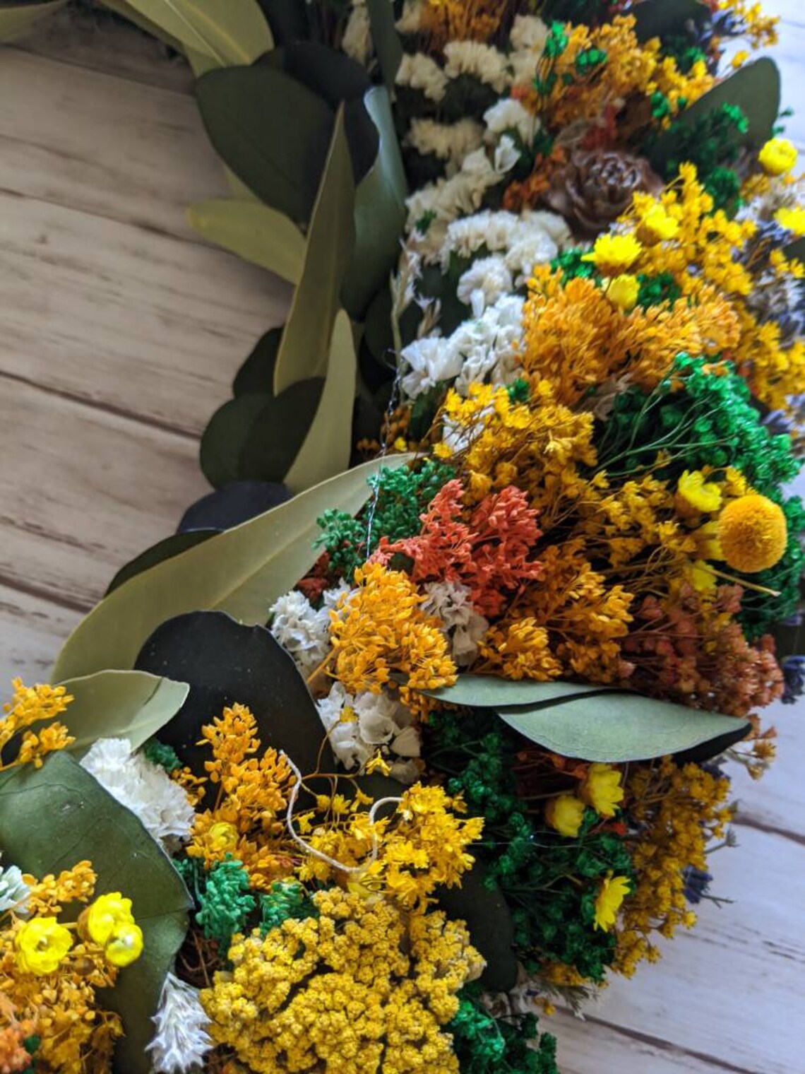 Mellow Yellow Dried Flower Wreath wreath wall decor indoor ...