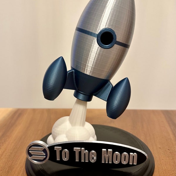 SOLANA SOL Crypto To The Moon 3D Metal PLA Art