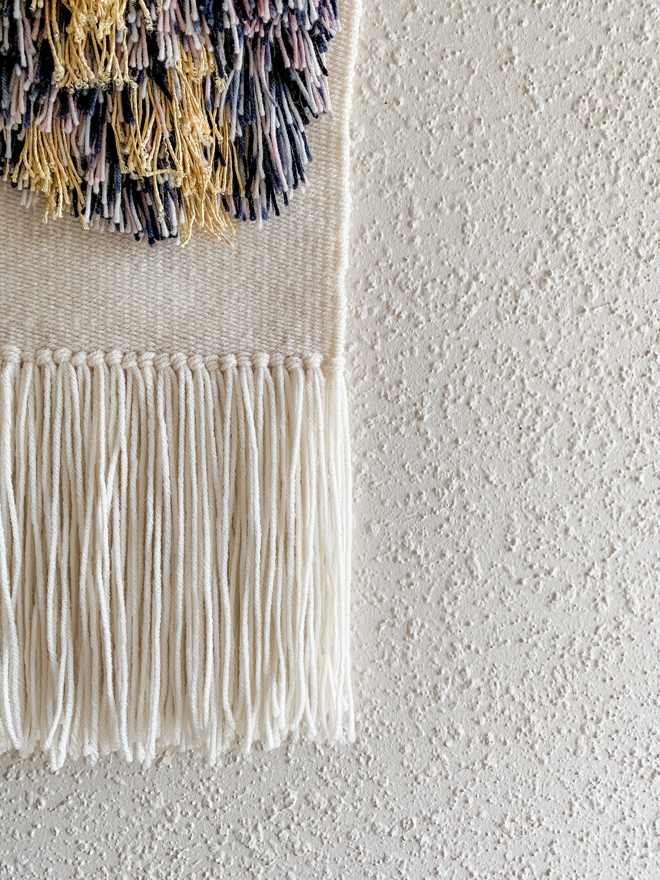 Fiber art wall hanging. Woven wool wall art tapestry. Weaving Etsy