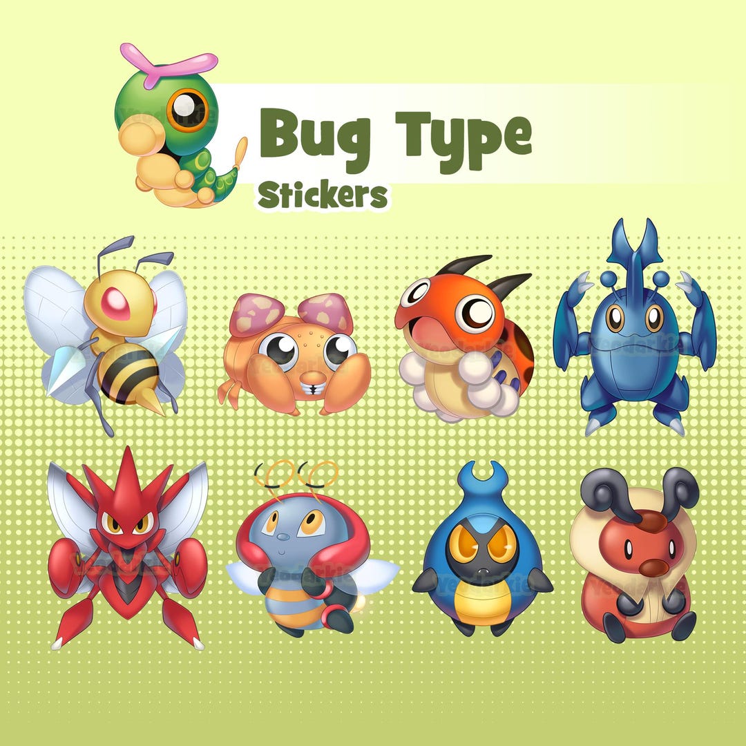 Bug Type - Stickers - Etsy