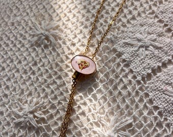 Lariat bolo choker necklace with manzanita wildflowers from the central coast - pedal