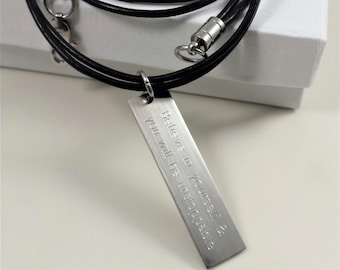 Fathers Day Gift Personalized Men Necklace Leather Man Necklaceengraved Pendant Necklace Custom Mens Jewelry Necklace For Men Fathers Day Gift Personalized Men Necklace Leather Man Necklaceengraved Pendant Necklace Custom Mens Jewelry Necklace For Men