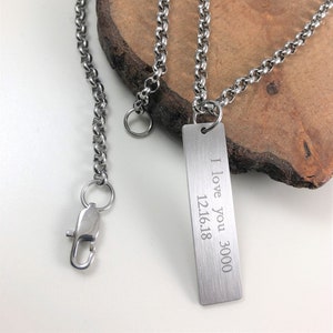 Mens Personalized Necklace,Unisex Custom Necklace,Engraved Tag Necklace,Custom Mens Necklace,Necklaces for Men,Tag necklace custom men,