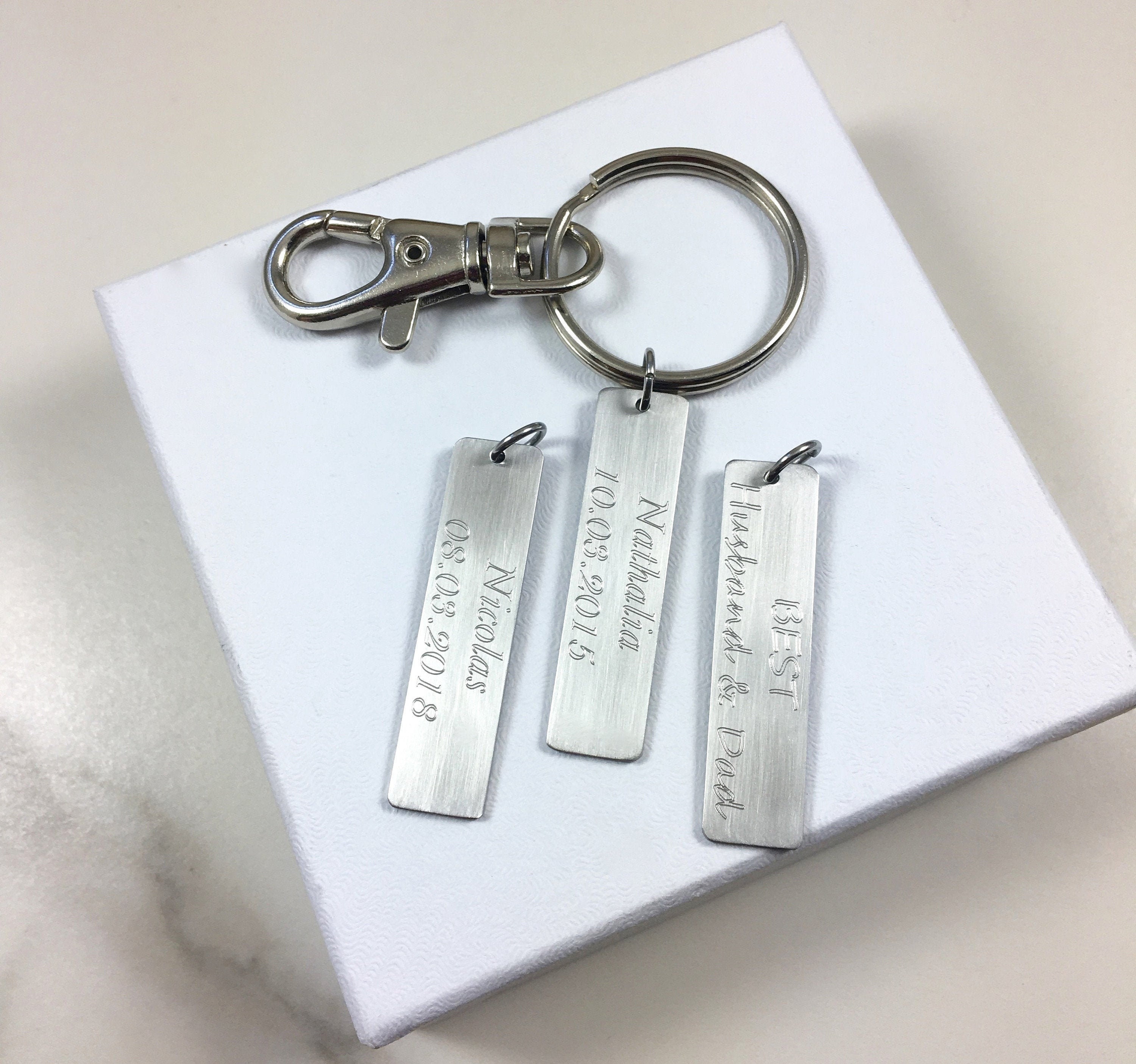 Personalized Keychain for Him His and Her Gift Engraved Etsy