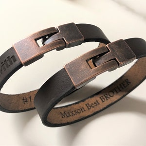 Dad's Hidden Message Bracelet,  Hidden Message Brown Leather Bracelet, Secret Message Mens Cuff, Personalized Bracelet, Custom Gift For Dad