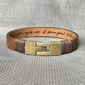 Dad&#39;s Hidden Message Bracelet,Secret Message Leather Bracelet,Personalized Mens Cuff,Custom men Bracelet,Custom Gift For Dad,Mens Jewelry