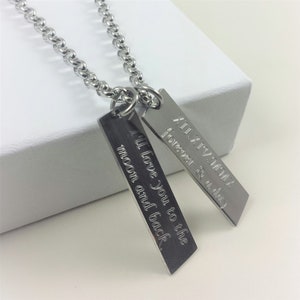 Personalized Men Necklace, Stainless Steel Necklace For Men, Custom Jewelry For Men, Father&#39;s Day Personalized Gift, Men&#39;s Engraved Necklace