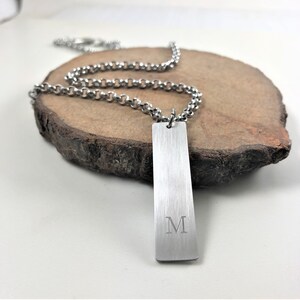 Mens Personalized Necklace,Initial Tag Necklace,Unisex Custom Necklace,Engraved Tag Necklace,Name Tag Necklace,Mens necklace personalized