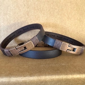 Dad&#39;s Hidden Message Bracelet, Hidden Message Brown Leather Bracelet, Secret Message Mens Cuff, Personalized Bracelet, Custom Gift For Dad