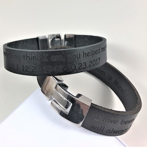 Dad&#39;s Hidden Message Bracelet, Hidden Message Men Leather Bracelet, Secret Message Mens Cuff, Personalized Bracelet For Men  Custom Son Gift