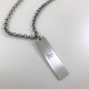 Mens Personalized Necklace,Initial Tag Necklace,Unisex Custom Necklace,Engraved Bar Neclace,Name Tag Necklace,Custom Men Gift,Boyfriend Gift