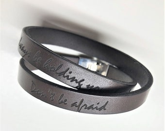Personalisiertes Lederwickelarmband, Unisex Papa Geschenk