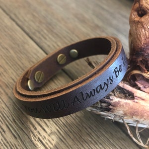 Gift For Son Secret Men Message Bracelet Hidden Message Personalize Leather Custom Birthday Gift for Him Her Boyfriend Husband Anniversary