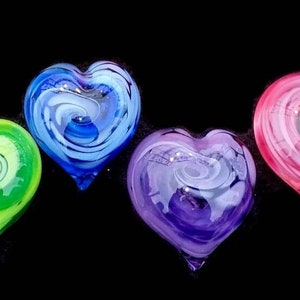 Glass Heart Paperweight Sculpture  By Karaba Glass Art