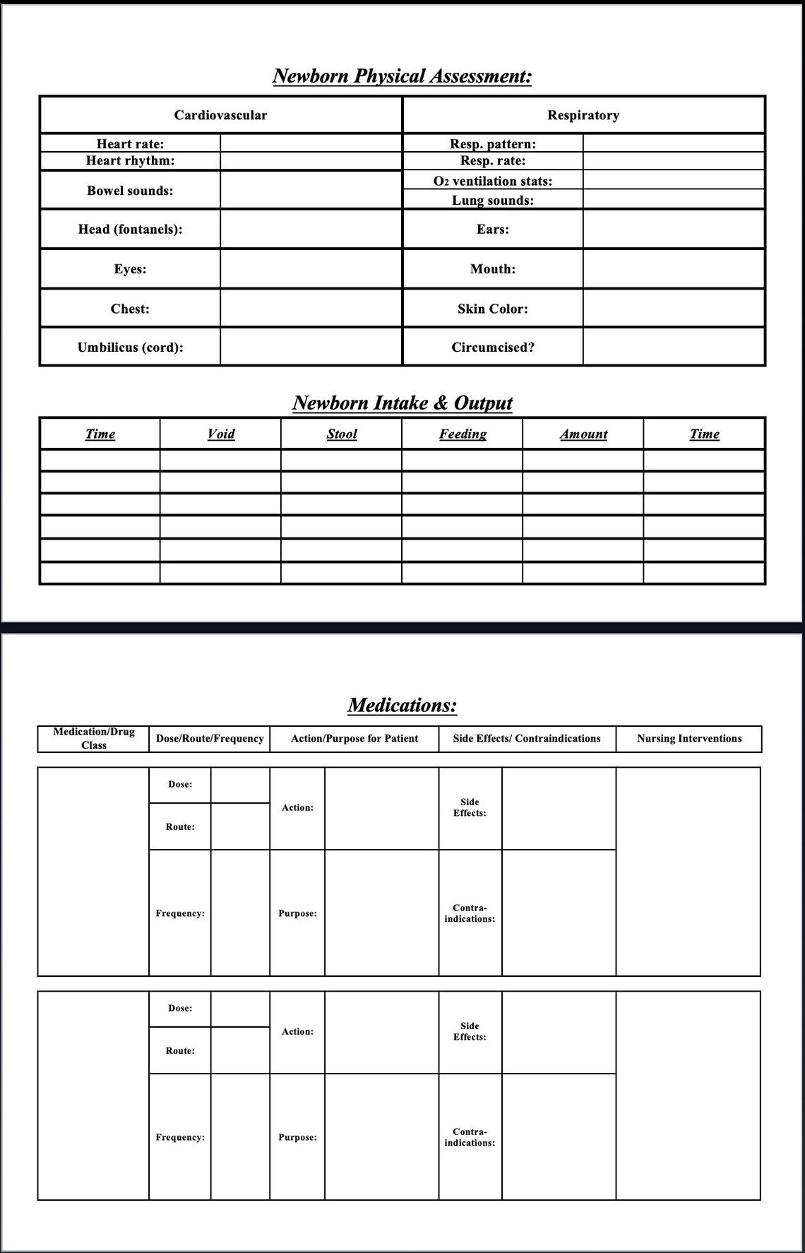 Nursing School Care Plan Template