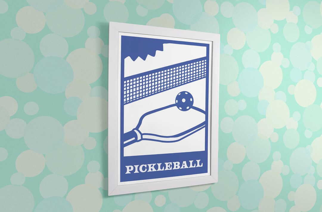 Pickleball PRINTABLE Print Retro Print Stamp Pickleball Etsy