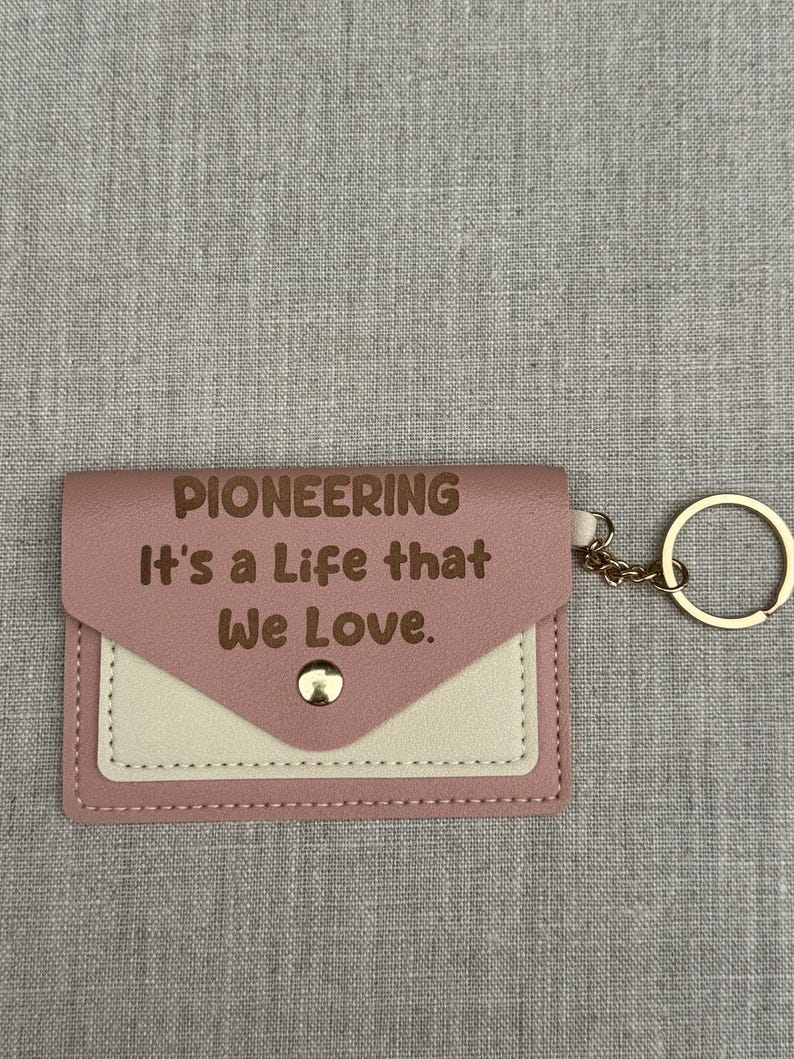 JW Card Holder Keychain gift | Eternal Happiness | JW Baptism gifts | Pioneer School | Pioneer Gift | jw Gifts | 2026 JW Convention Gifts Sea Pink