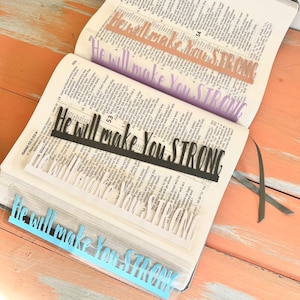 1 | 5 | or 10 Pack “He will make you Strong ” Bookmarks | JW Bookmarks  | JW Gifts | English & Spanish Bookmarks