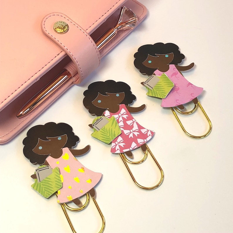 Biblical Planner clip JW Service girl Jumbo Paperclip Bookmark Leah Magnet Gold Paperclip