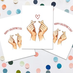 Tarjeta de San Valentín personalizable, descarga de tarjeta de amor imprimible, tarjeta de mejor amigo, tarjeta de felicitación de K-Drama DIY, tarjeta de corazón de K-Drama, descarga instantánea