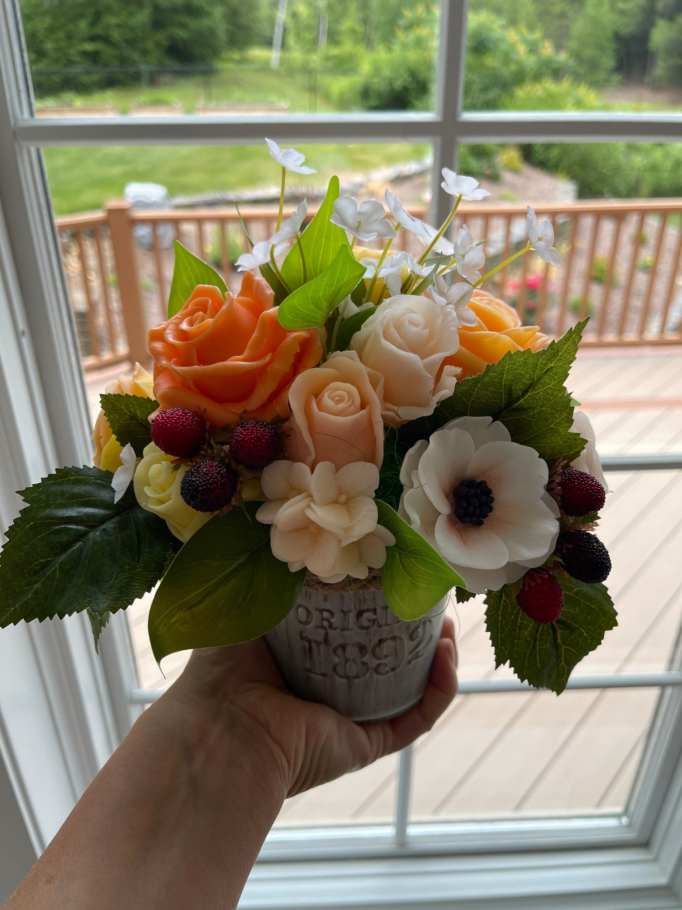 Soap flower bouquetSoap giftFlowers decoration.bouquet of Etsy