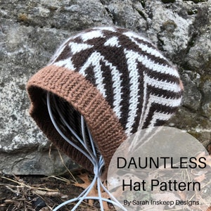 Hoed breipatroon, Fair Isle muts, unisex toque, kleurwerkmuts, geometrisch patroon, instant download, PDF afdrukbaar, gebreide muts,