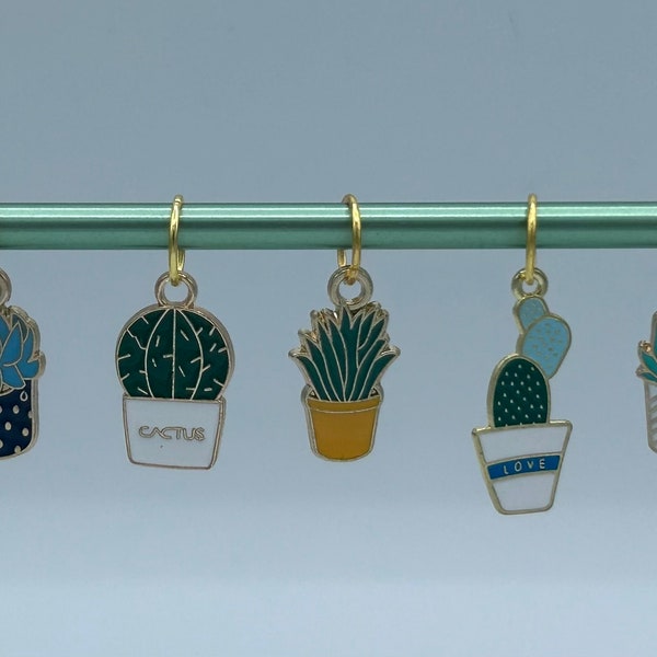 Alpaca and Succulent Stitch Marker Set Small