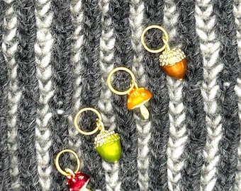 Acorns and Mushrooms Stitch Markers