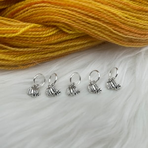 Silver Pumpkin Stitch Markers