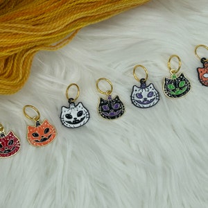Cat-o-lanterns Stitch Marker Set