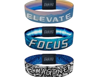 3 Pack Stretch Bracelets - Double Sided Cool Motivating Wristbands with Inspirational Designs and Words Fashion Gifts for Men Women and Kids