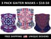 3 Pack Neck Gaiter Bandana Face Mask- Multi-functional Seamless Headband- Psychedelic Rave Mask- Festival Scarf- Wind / Dust Protection 