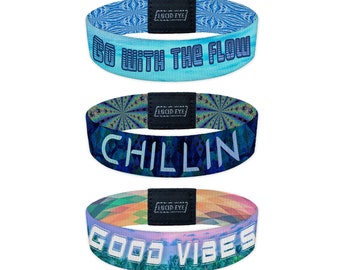 3 Pack Stretch Bracelets - Double Sided Cool Motivating Wristbands with Inspirational Designs and Words Fashion Gifts for Men Women and Kids