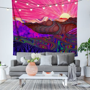 Pink Wall Art Decor Trippy Trek Tapestry Wall Hanging - Etsy
