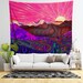 Pink Wall Art Decor | Trippy Trek Tapestry Wall Hanging | Sunset Design | Psychedelic College Dorm Wall Hanging | Colorful Festival Wavy Art
