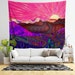 Pink Wall Art Decor | Trippy Trek Tapestry Wall Hanging | Sunset Design | Psychedelic College Dorm Wall Hanging | Colorful Festival Wavy Art 