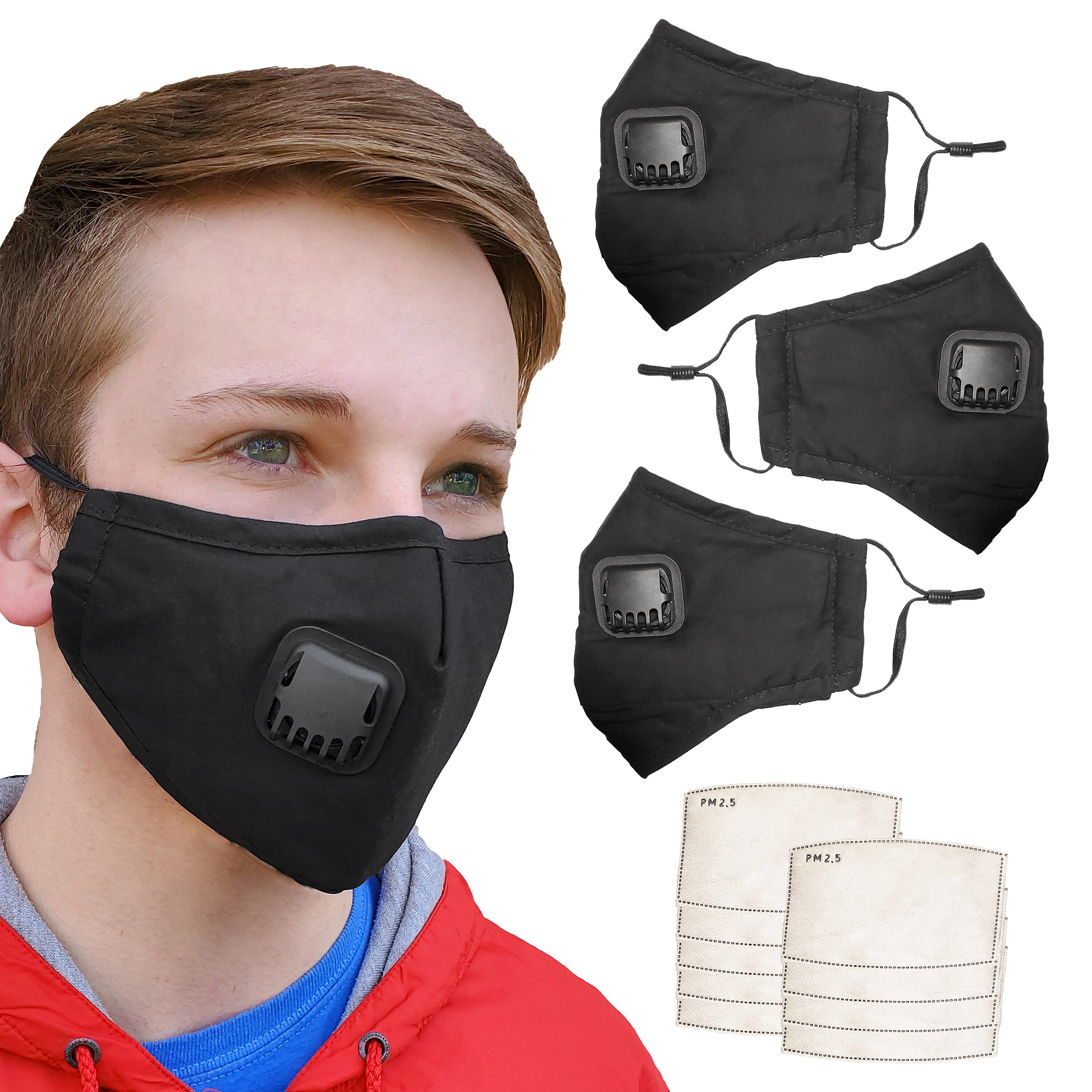 3 Pack Anti Fog Face Mask With Filter Pocket and Nose Wire Etsy Australia