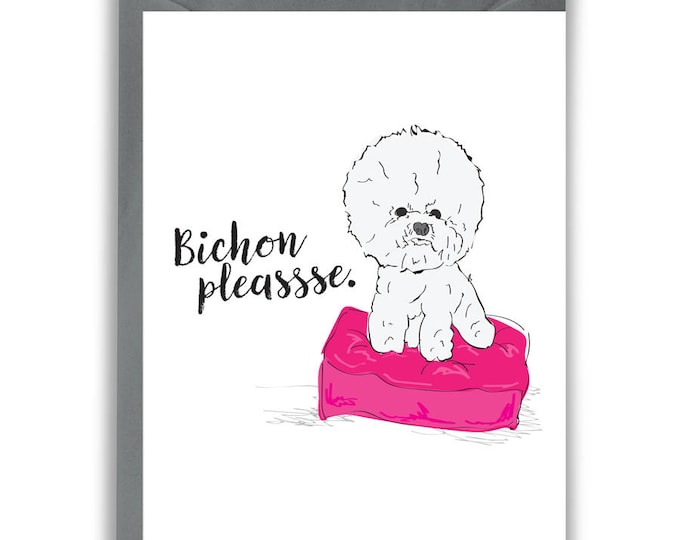 Funny Card Girlfriend Bestie - Bichon Frise