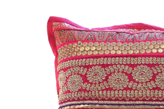 Hot Pink Pillow Cover Cushion Cover Gable damask pillow cover in stone