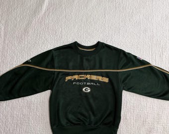 Y2K Reebok NFL Team Apparel Green Bay Packers Boys Crewneck Sweatshirt S 8 Green